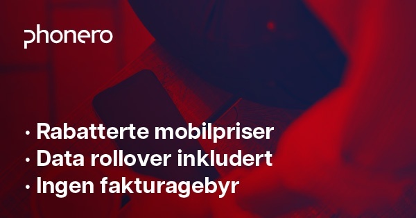 Rabatterte mobilpriser. Data rollover inkludert. Ingen fakturagebyr.