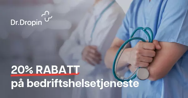 20% RABATT på bedriftshelsetjeneste.